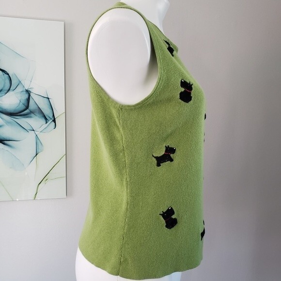Vintage Scottie Dog Sweater PL Green - Picture 2 of 5